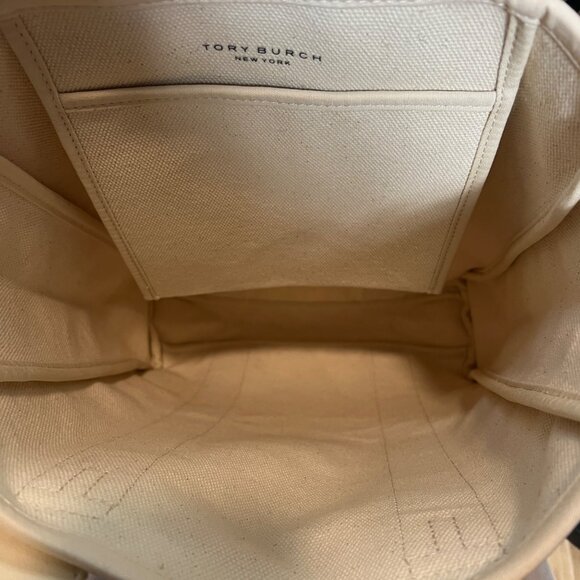 NEW WITH TAGS AUTHENTIC TORY BURCH CANVAS TOTE BAG - Picture 7 of 10
